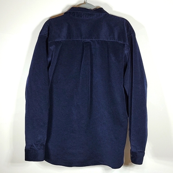 Mocotono Men's Cotton Stretch Corduroy Shirt Jacket Navy Blue XL - Picture 6 of 9